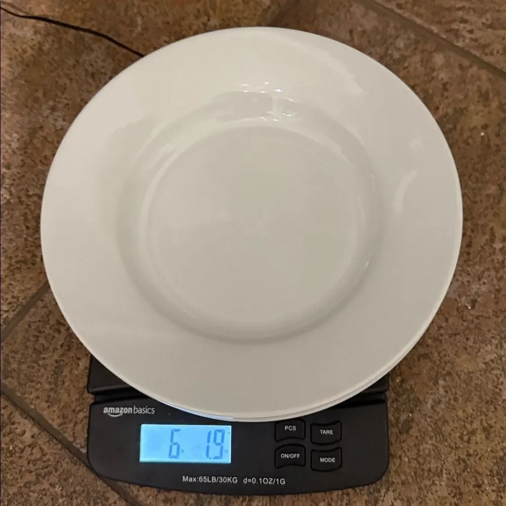 Pottery Barn White Ceramic Dinnerware Plate 10 1/2 Inches Round Deep Bowl Modern